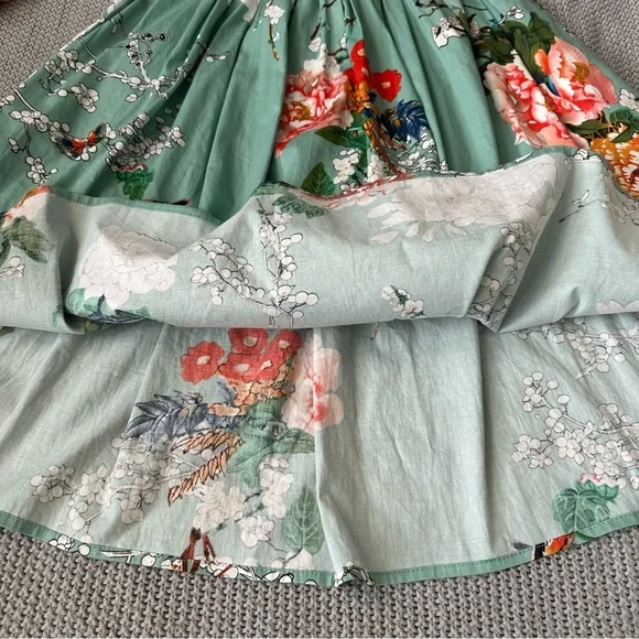 Taydey A-Line Pleated Vintage Floral Print Skirt - Picture 5 of 13